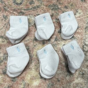 Ralph Lauren White Baby Socks with Blue Pony